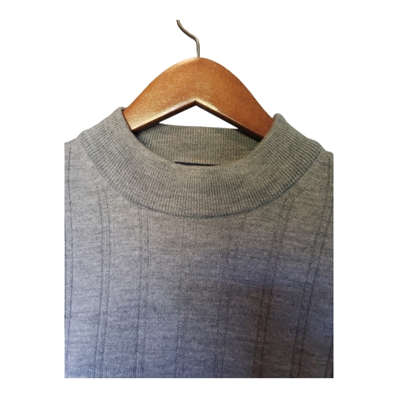 Grant Thomas Crew Neck 100% Italian Fine Merino Wool Sweater Men’s XL Gray Color - Picture 4 of 6